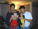 With Fredy and Samuel, our neighbours, 13th November 2000